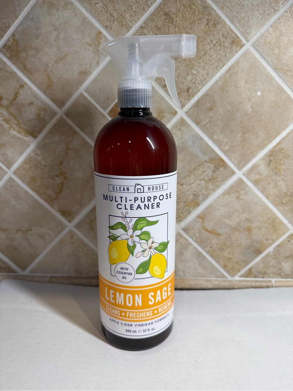 CLEAN HOUSE ~ LEMON SAGE Kitchen Odor Deodorizer Cleaner Freshen Brand New